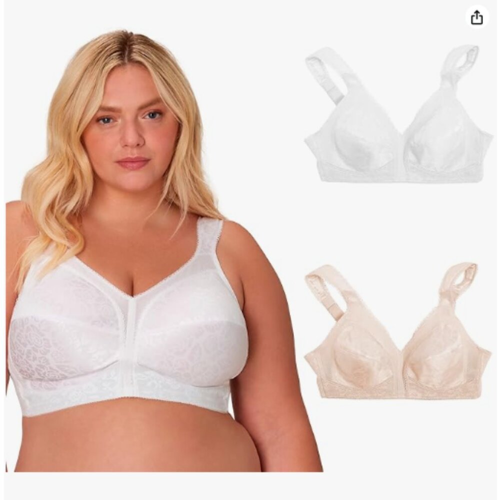 Playtex Women's 18 Hour Comfort-Strap Wireless Bra, 2-Pack